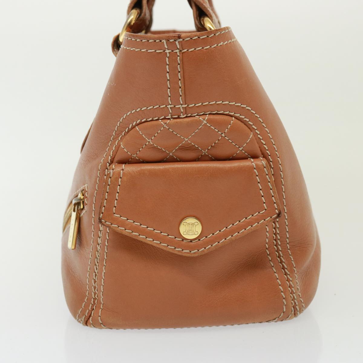 Luxury CELINE Hand Bag Leather Brown 77738