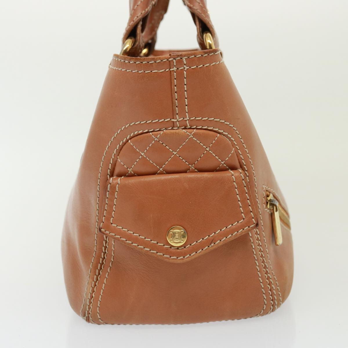 Luxury CELINE Hand Bag Leather Brown 77738