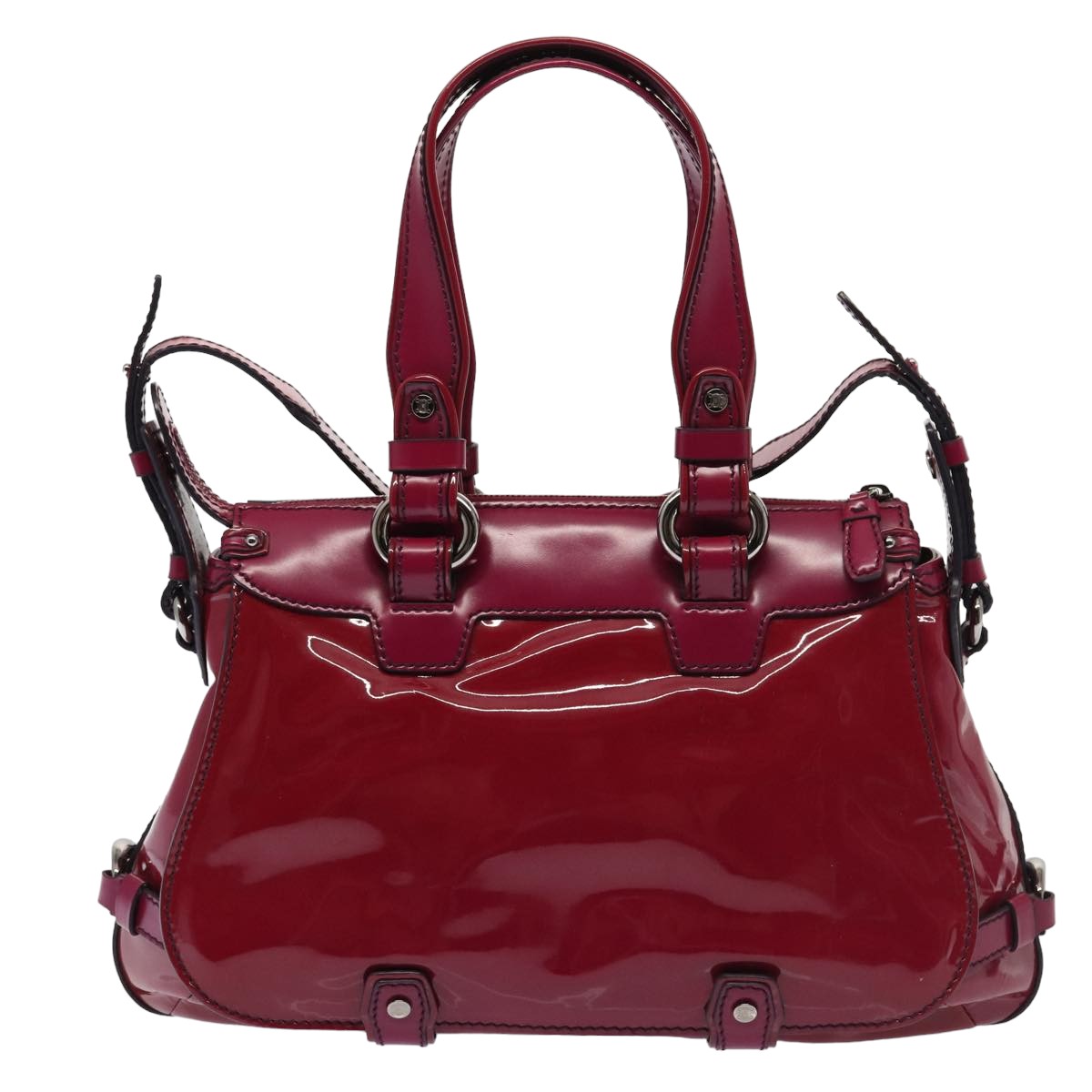 Luxury CELINE Hand Bag Patent leather 2way Pink 77739