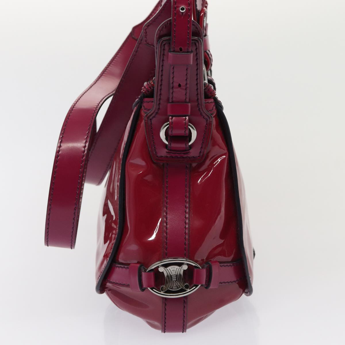 Luxury CELINE Hand Bag Patent leather 2way Pink 77739