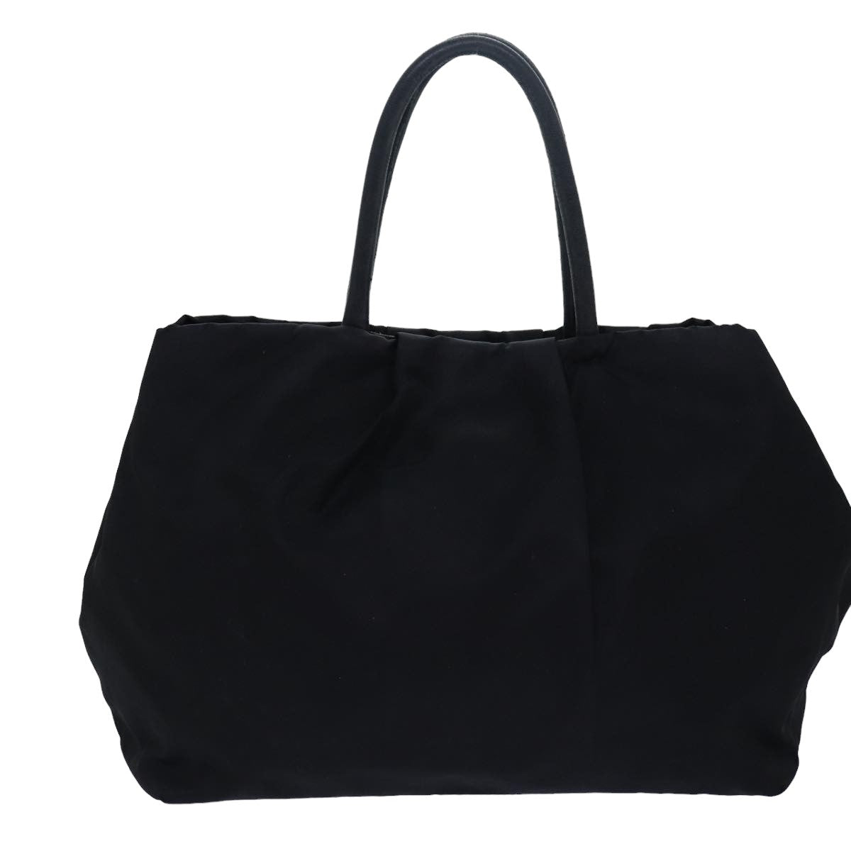 PRADA Hand Bag Nylon Leather Black Auth