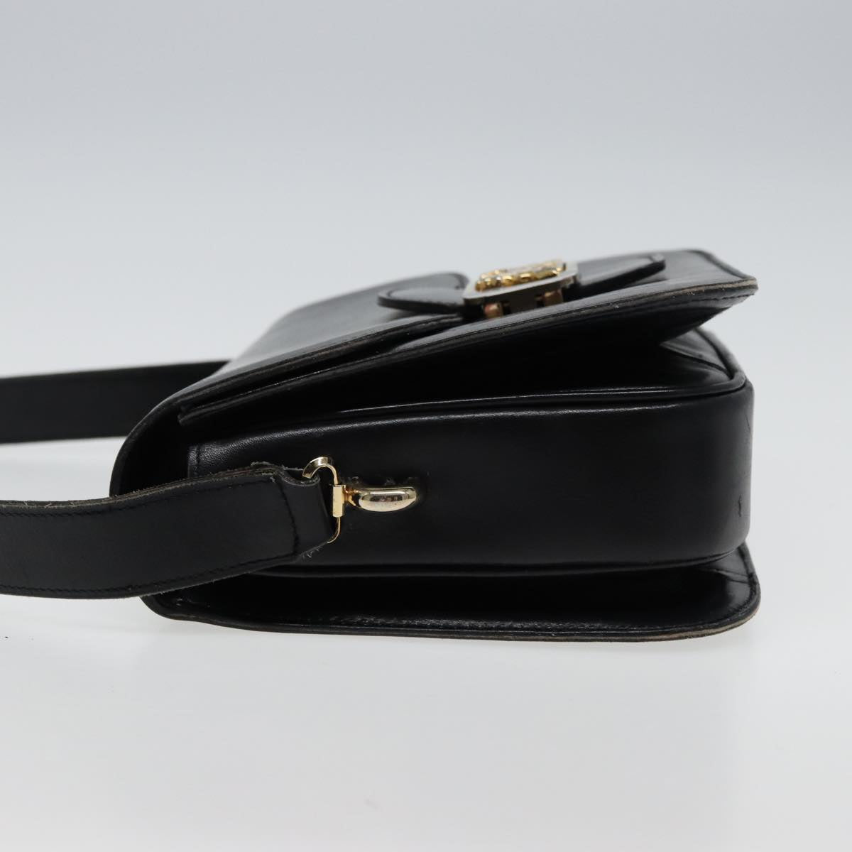Luxury CELINE Shoulder Bag Leather Black 77808
