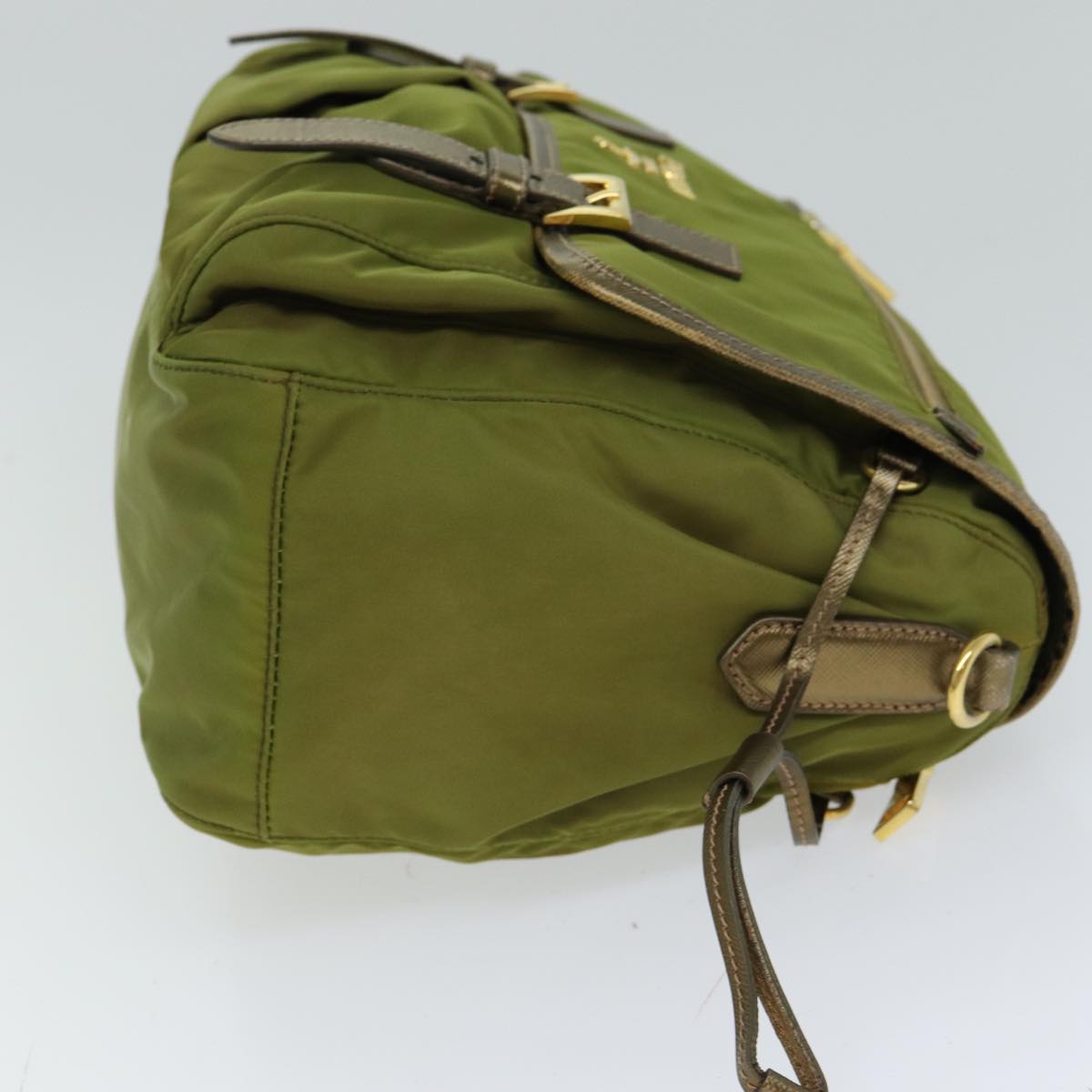 PRADA Shoulder Bag Nylon Khaki Auth 77834