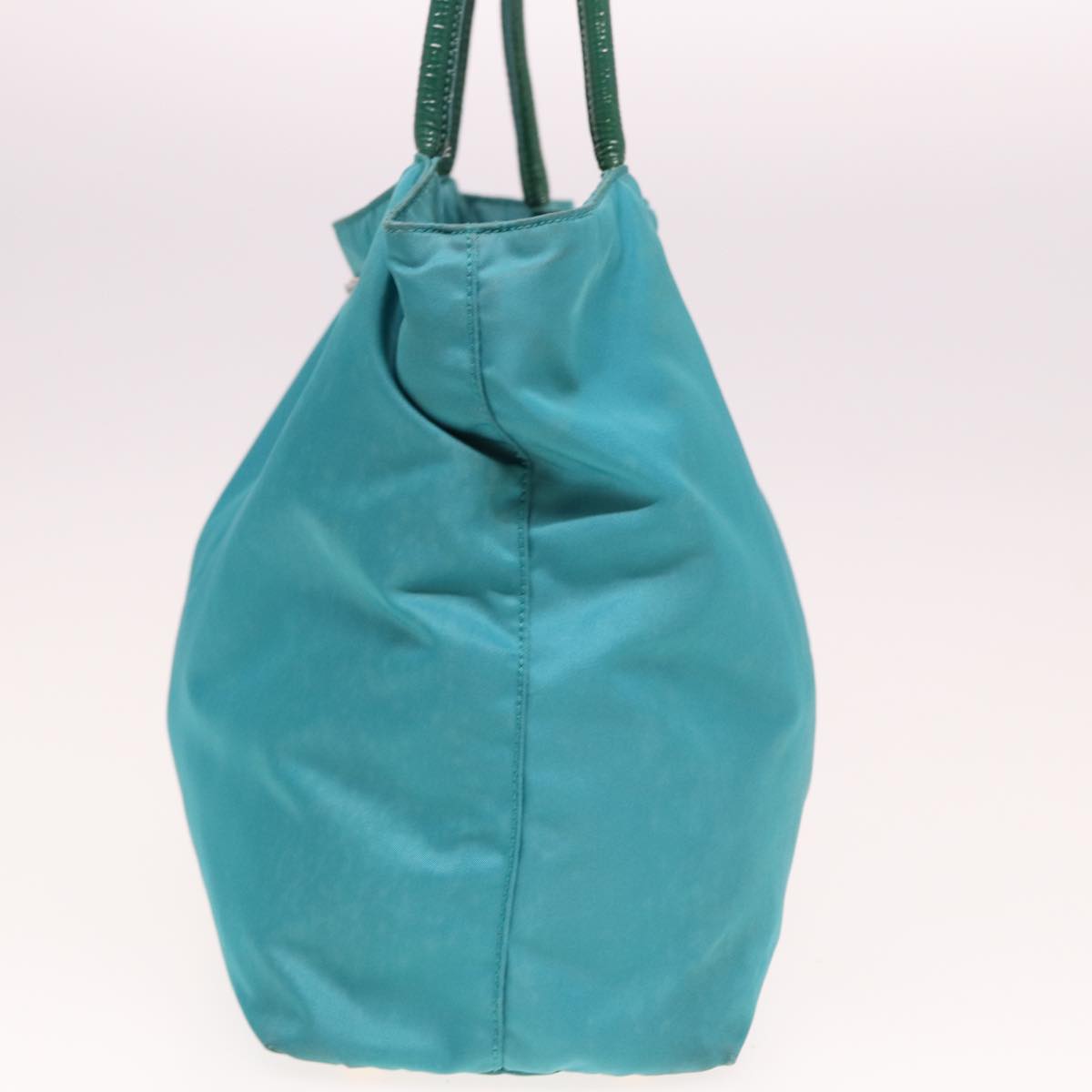 PRADA Shoulder Bag Nylon Turquoise Blue Auth 77836
