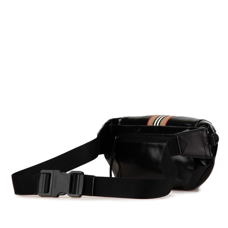 Burberry Logo Stripe PVC Leather Waist Bag