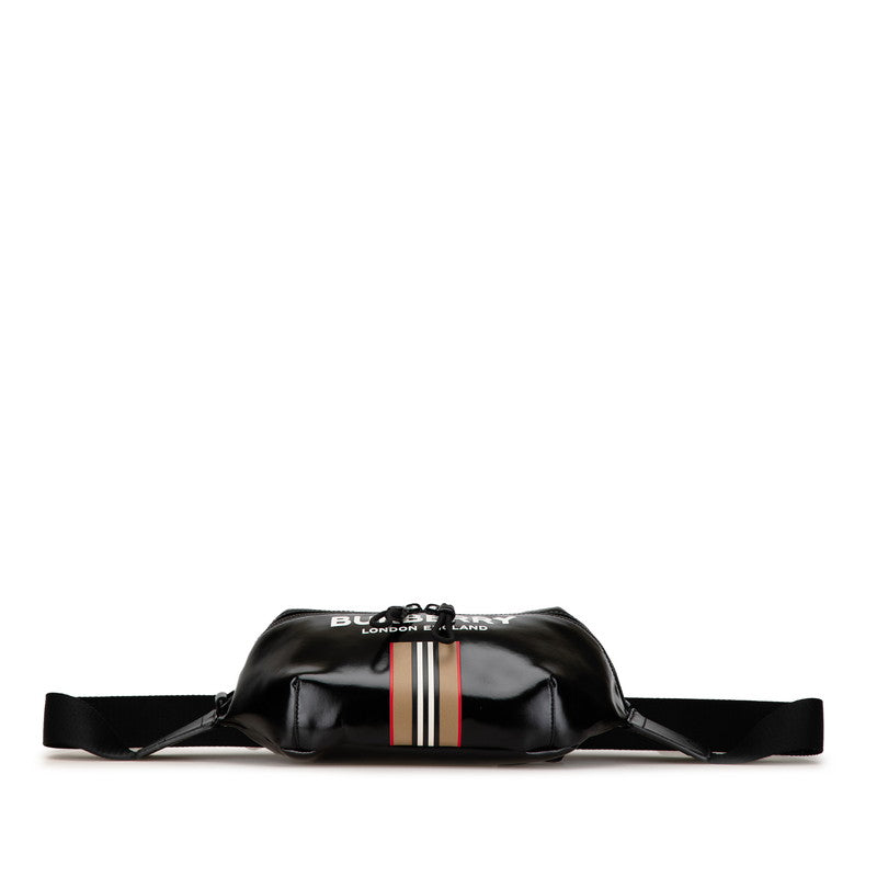 Burberry Logo Stripe PVC Leather Waist Bag