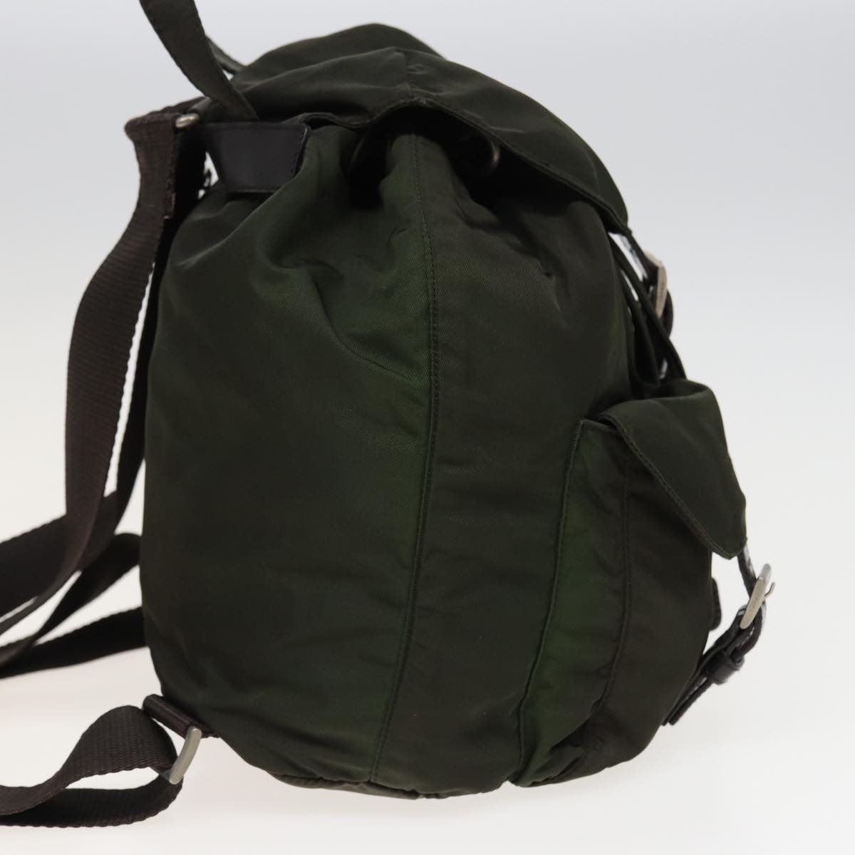 PRADA Shoulder Bag Nylon Khaki Auth 78257