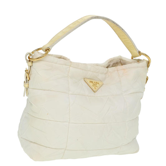 PRADA Shoulder Bag Nylon White Auth