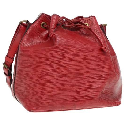 LOUIS VUITTON Epi Petit Noe Shoulder Bag Red M44107 LV Auth 78363