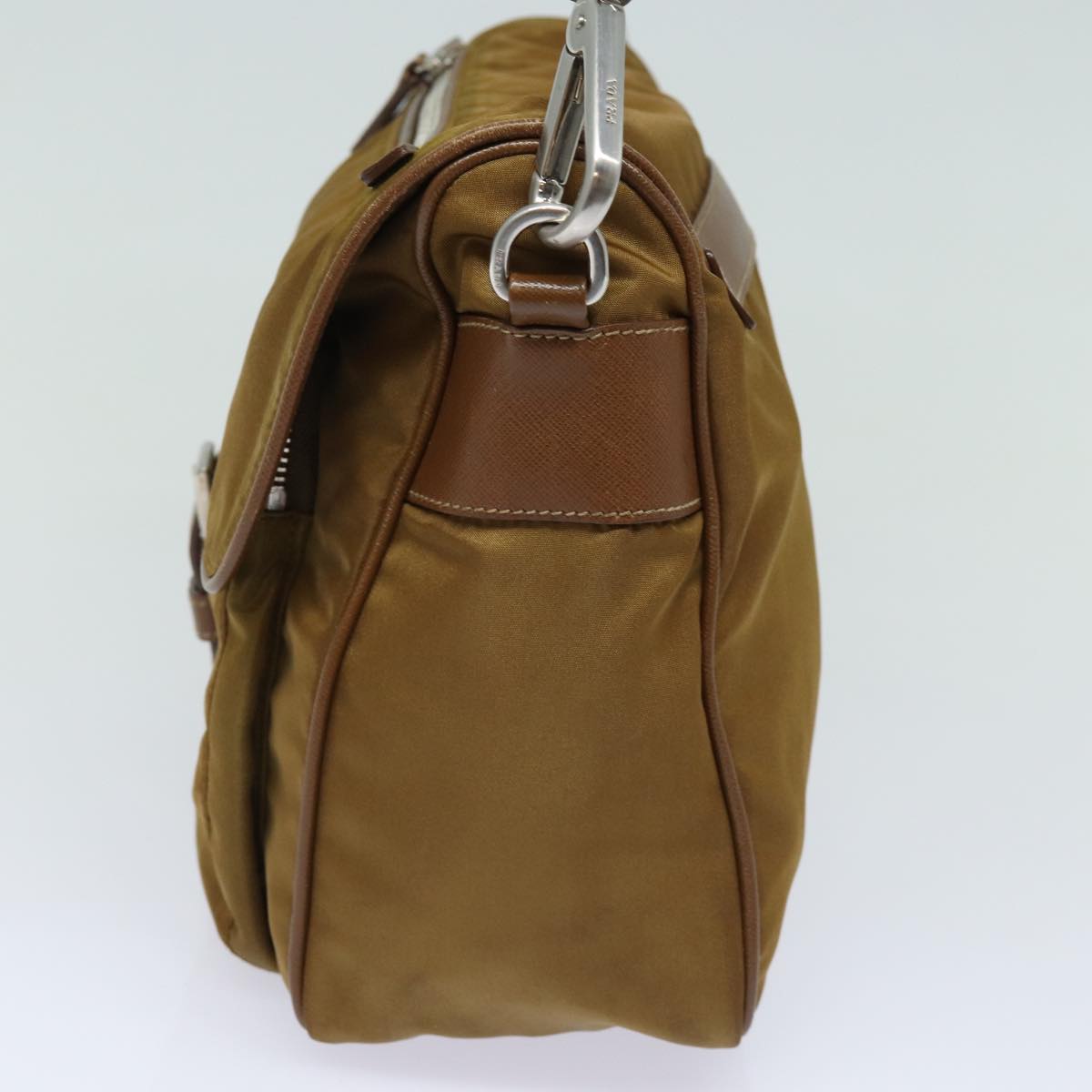 PRADA Shoulder Bag Nylon Brown Auth