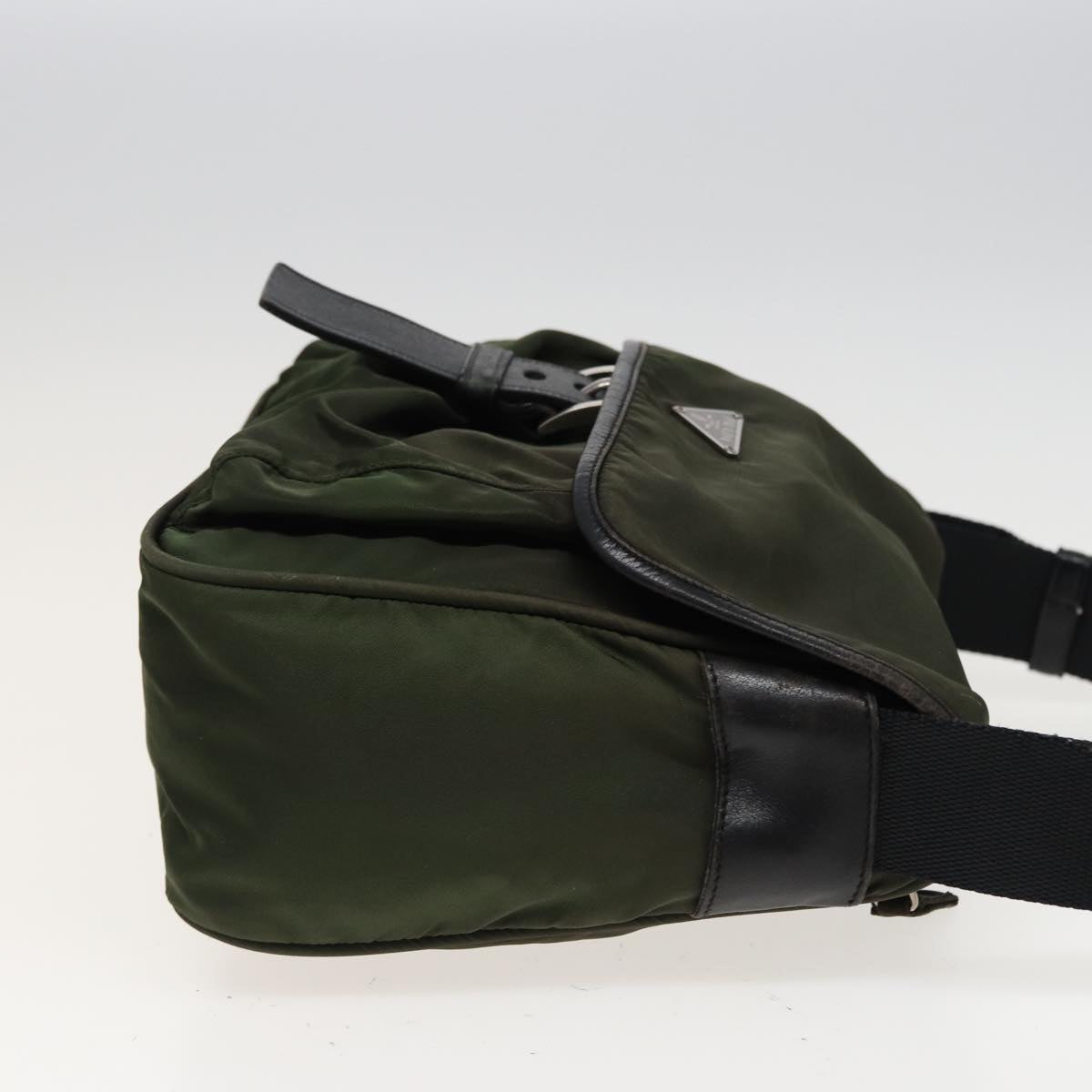 PRADA Shoulder Bag Nylon Khaki Auth