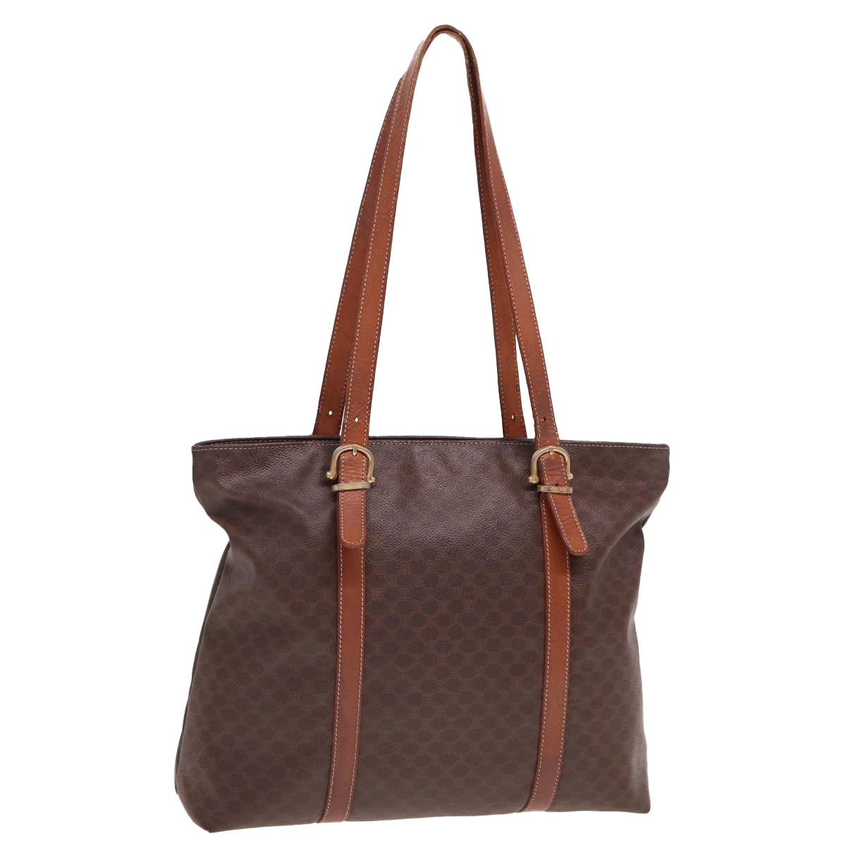 Luxury CELINE Macadam Canvas Tote Bag PVC Brown 78833