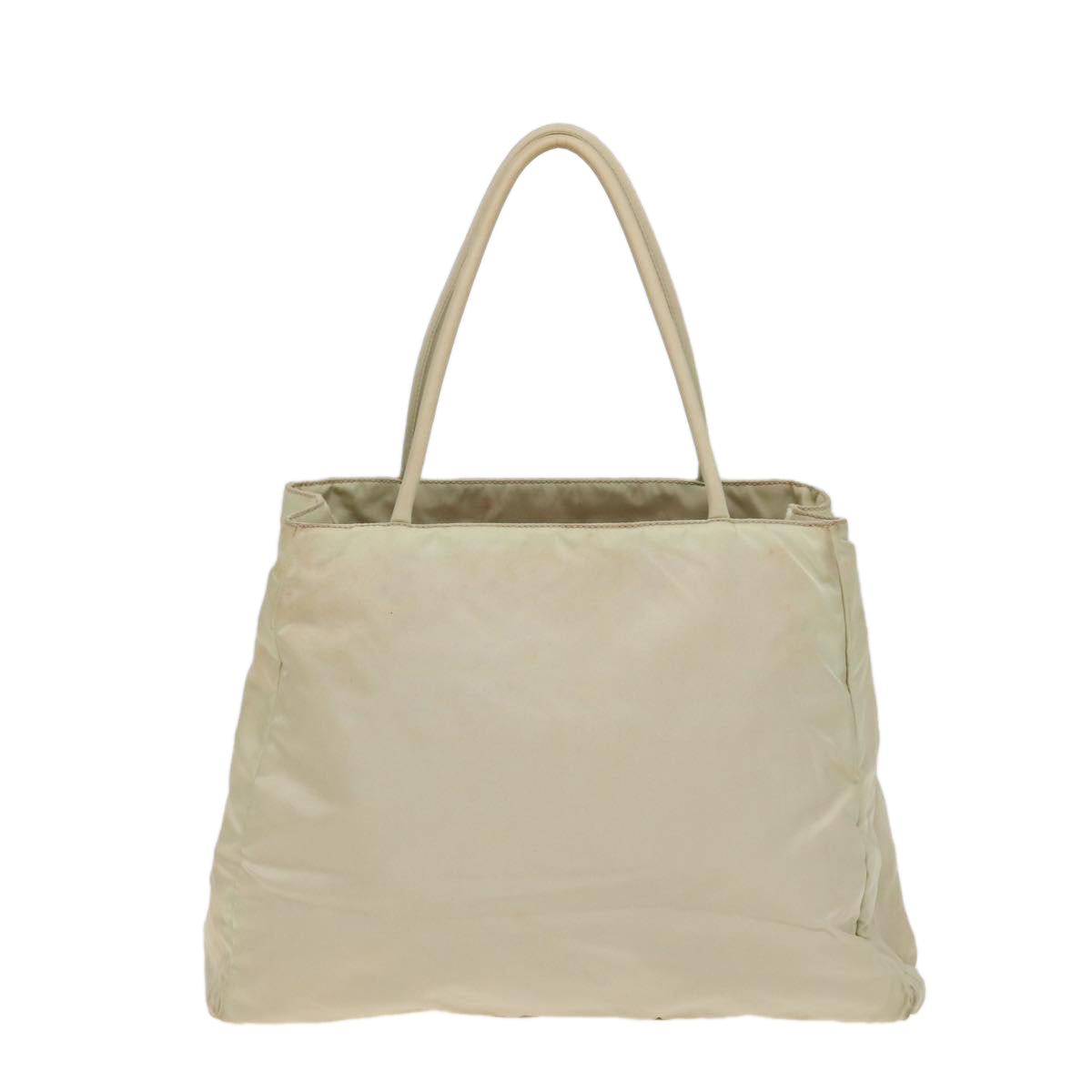 PRADA Hand Bag Nylon White Auth 78963