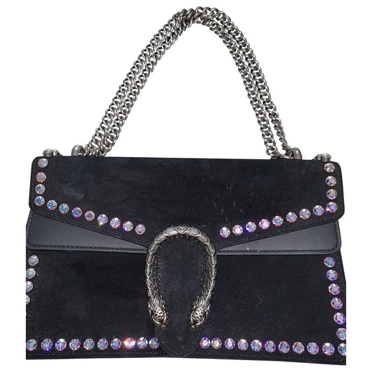 Gucci dionysus black suede handbag