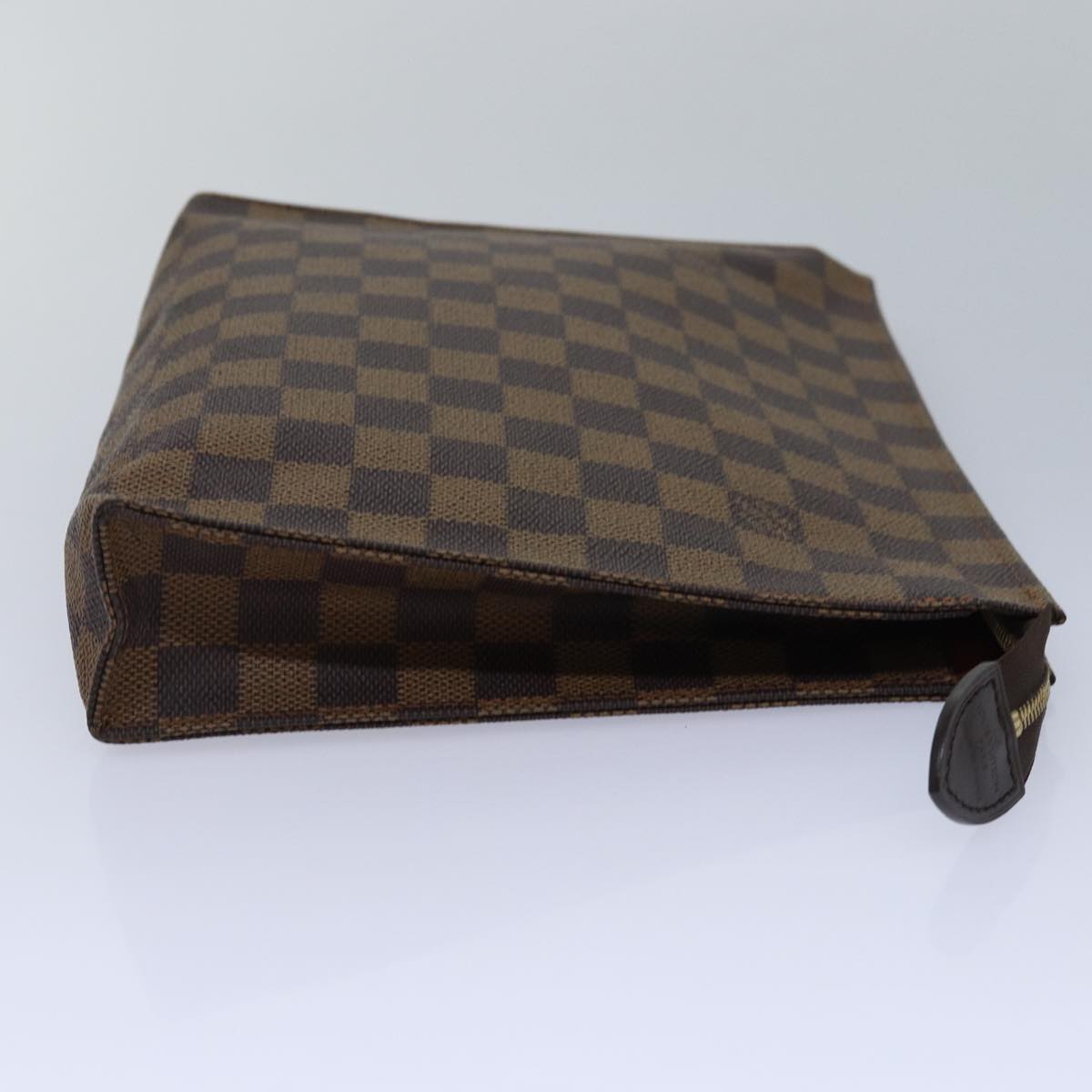 LOUIS VUITTON Damier Ebene Poche Toilette 26 Pouch N47543 LV Auth 78996