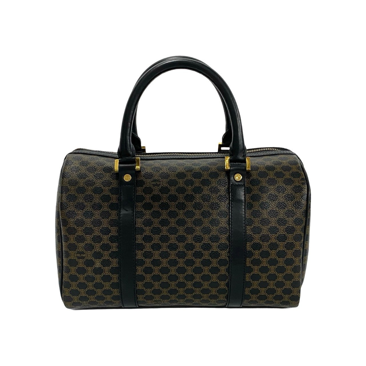 CELINE Boston Duffel bag Leather, PVC black Macadam Brazon Women(Unisex)