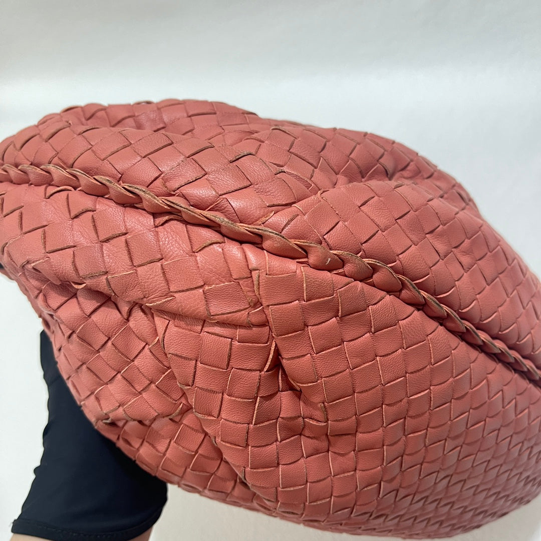 Bottega Veneta Belly Hobo Intrecciato Coral Orange Leather Small 40cm