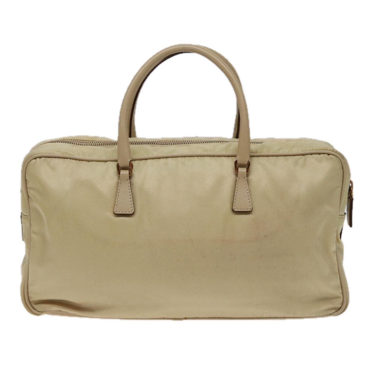 PRADA Hand Bag Nylon Cream Auth