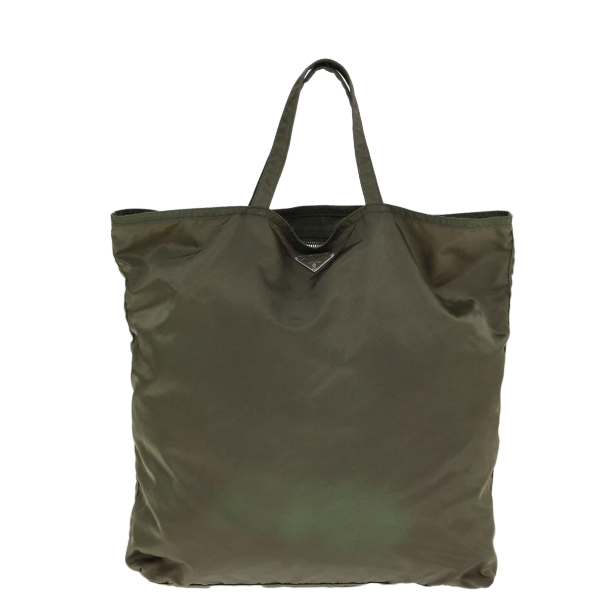 PRADA Robot Tote Bag Nylon Khaki Auth