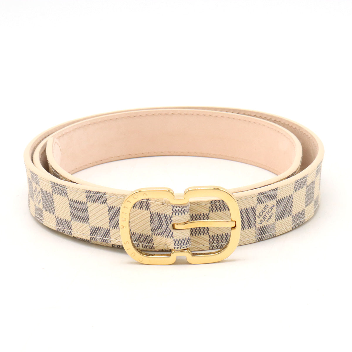 Louis vuitton Damierazole Belt Mini 25MM #85 Gold M9782V
