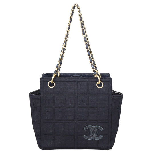 Chanel CC Knit Chocolate Bar Chain Shoulder Bag