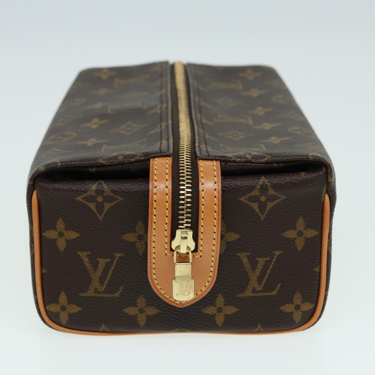LOUIS VUITTON Monogram Trousse Patte Pression Cosmetic Pouch M47636 Auth 79342