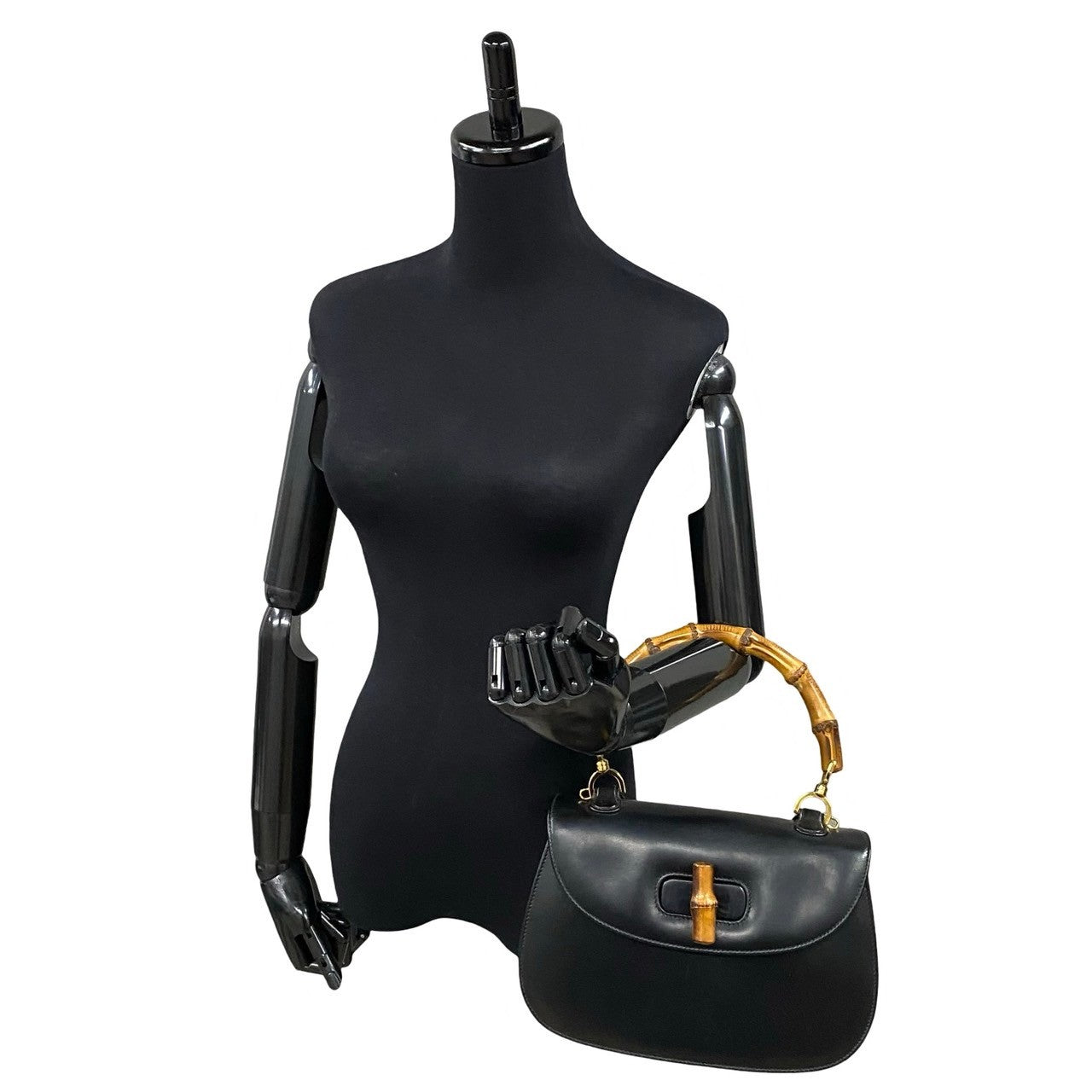 GUCCI Handbag Calfskin, Leather black Bamboo Women