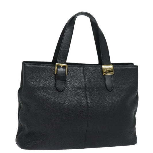 BurberrySs Hand Bag Leather Black Auth 79491