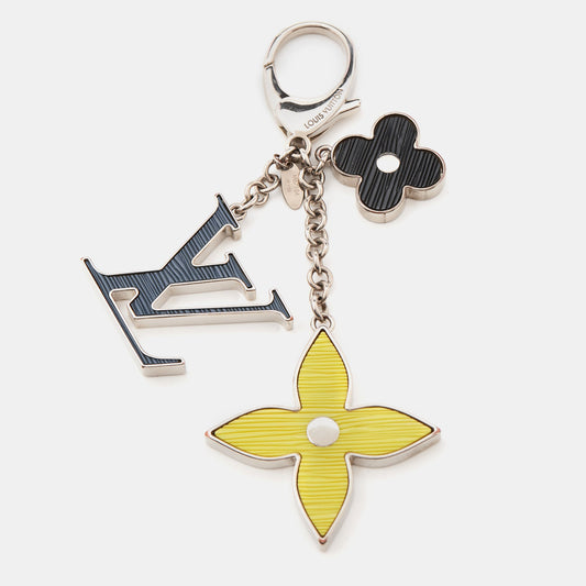 Louis Vuitton Fleur D'epi Silver Tone Bag Charm Tri-Color Key Chain