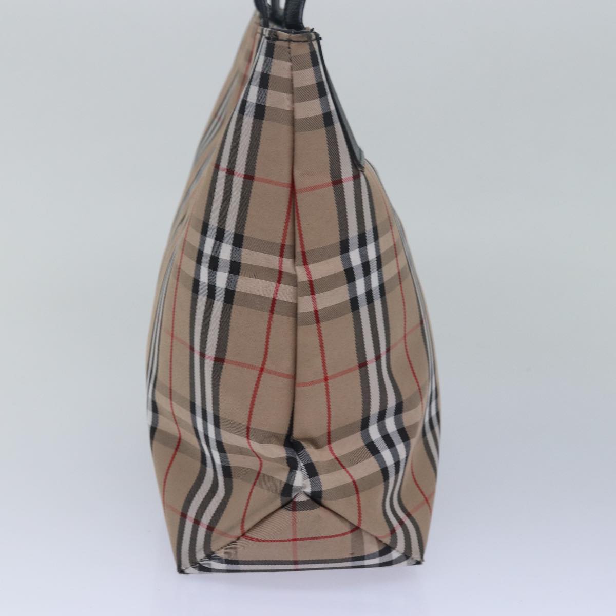 Burberry Nova Check Hand Bag Nylon Beige Auth 79582