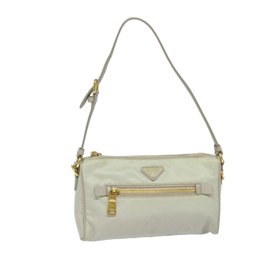 PRADA Shoulder Bag Nylon Gray Auth 79819