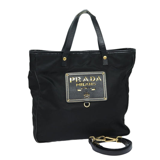 PRADA Tote Bag Nylon 2way Black Auth