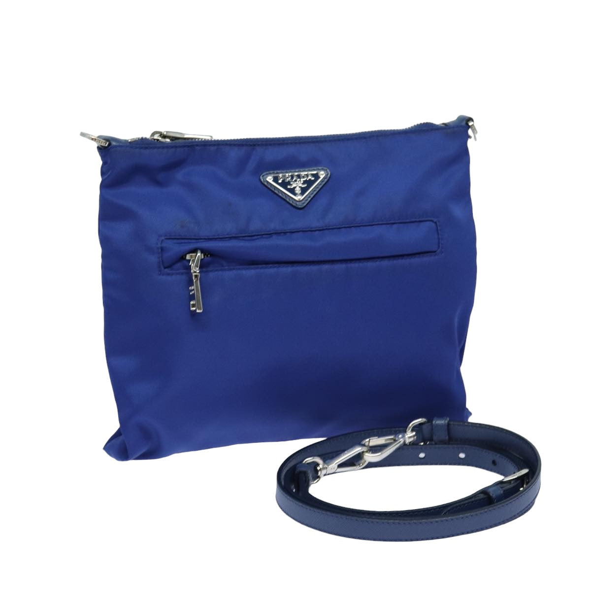 PRADA Shoulder Bag Nylon Blue Auth