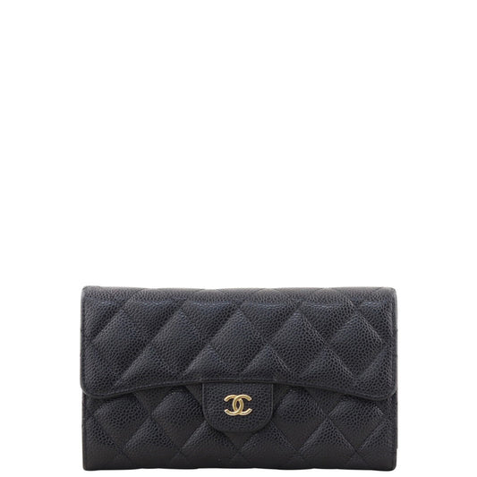 Chanel Classic Flap Wallet | Black Gold Hardware