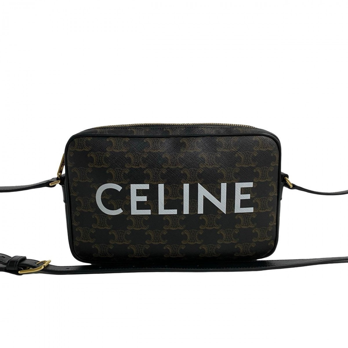 CELINE Shoulder Bag Leather, PVC Brown Triomphe Messenger Medium Women