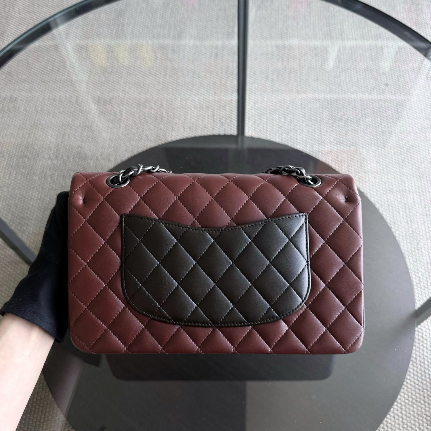 Chanel Classic Flap Medium - 25CM Quilted Lambskin Tri-Colo Silver Hardware Series 18
