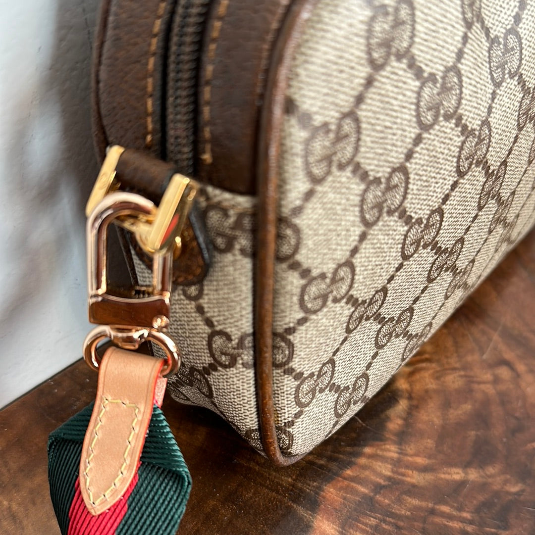 Gucci Monogram Leather Canvas Crossbody