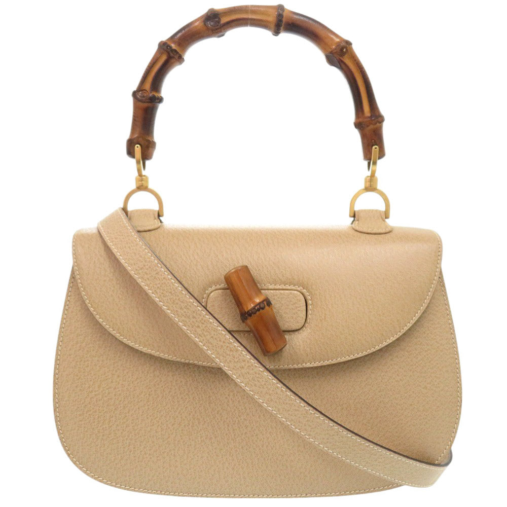 GUCCI Handbag 000 29 0633 leather beige Bamboo Women