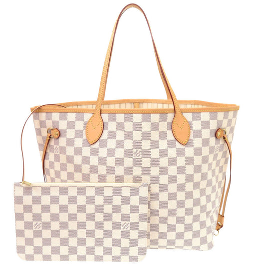 LOUIS VUITTON Tote Bag Damier Azur Canvas white Damier Azur New Neverfull MM