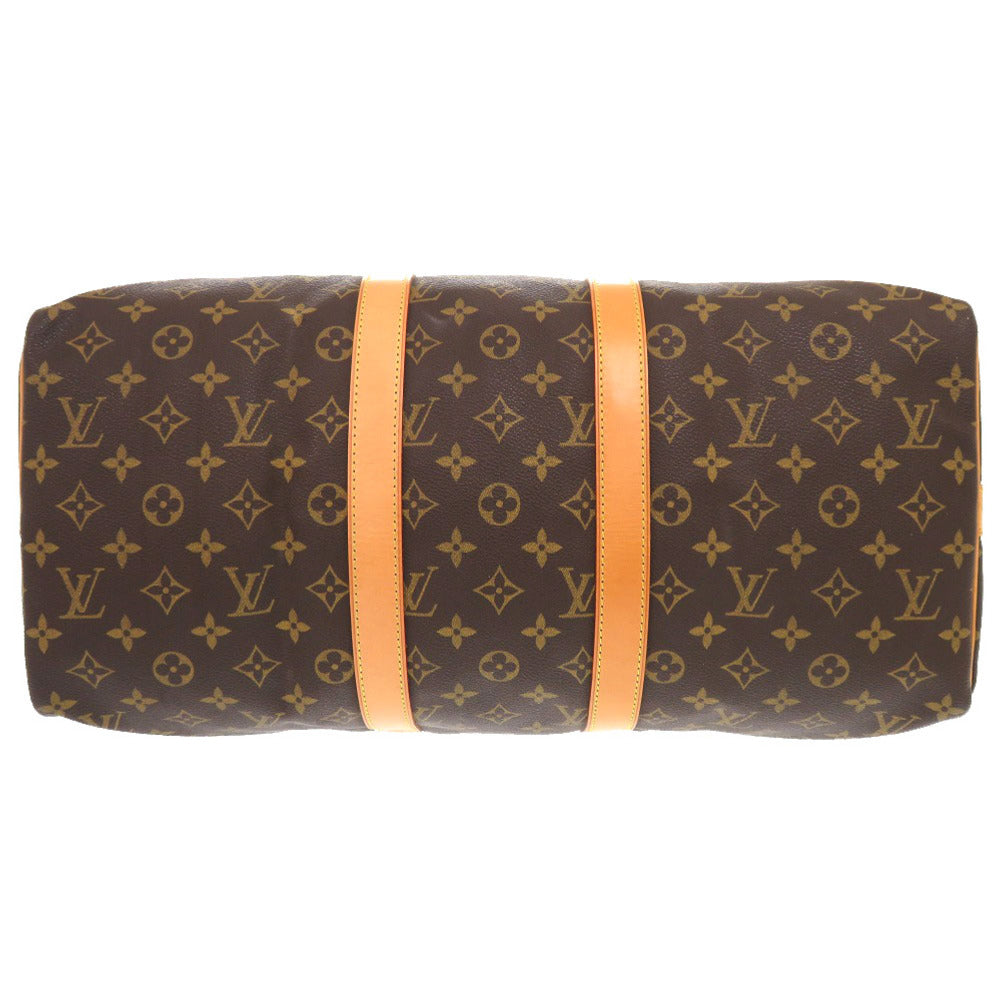 LOUIS VUITTON Boston Duffel bag Monogram canvas Brown Monogram Keepall bandouliere45