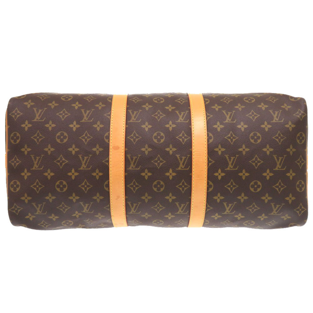 LOUIS VUITTON Boston Duffel bag Monogram canvas Brown Monogram Keepall bandouliere50