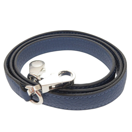 HERMES Shoulder strap Taurillon Clemence deep blue Kelly strap Women