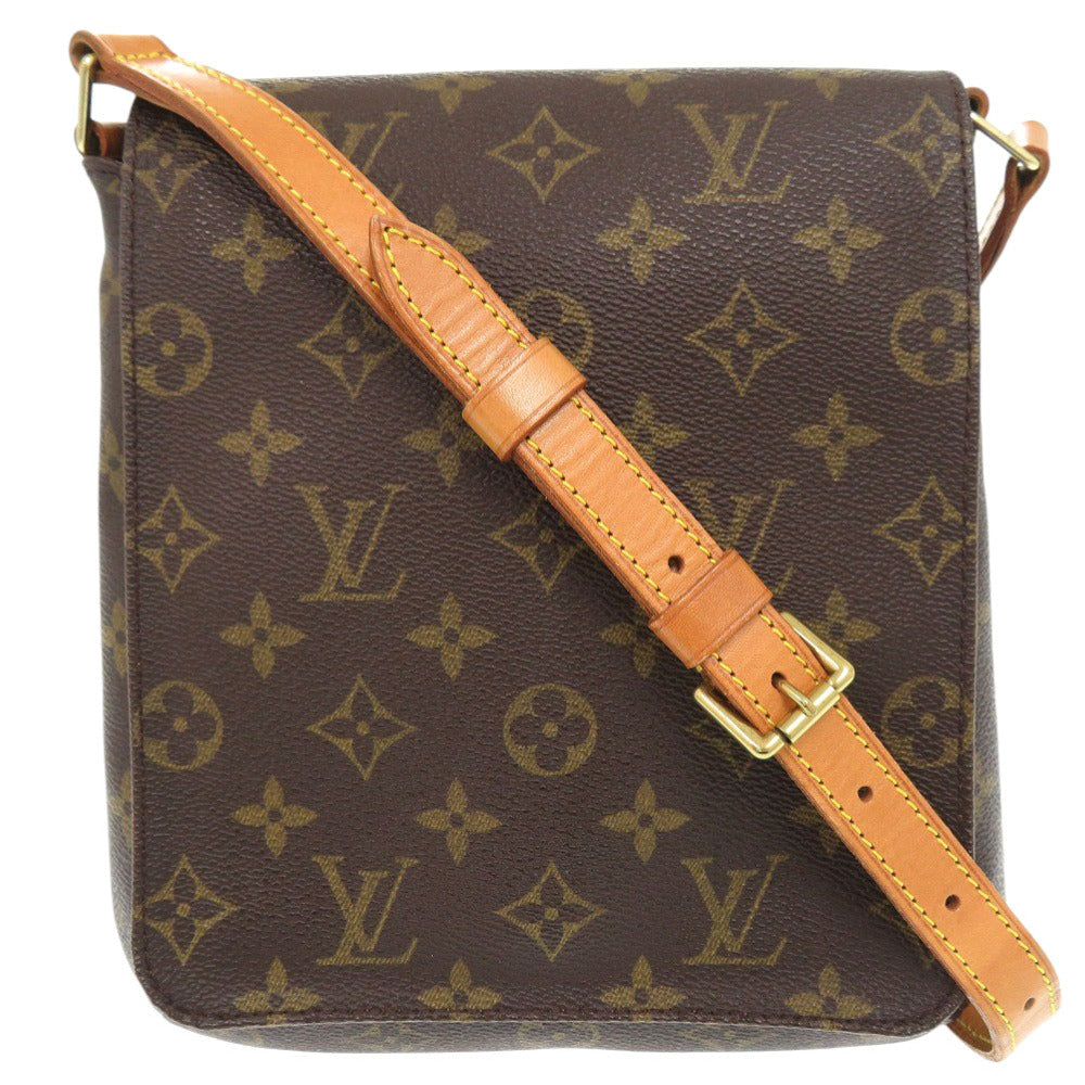 LOUIS VUITTON Shoulder Bag Monogram PVC coated canvas, leather Brown strap Monogram Musette Salsa Short Women