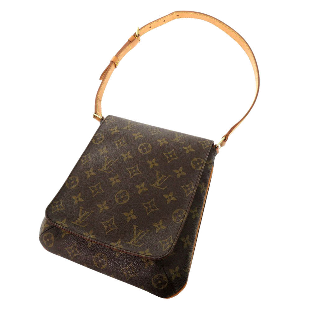 LOUIS VUITTON Shoulder Bag Monogram PVC coated canvas, leather Brown strap Monogram Musette Salsa Short Women