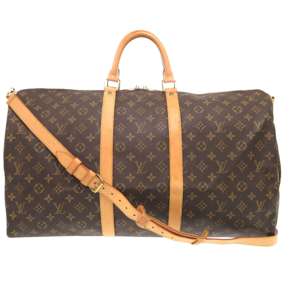 LOUIS VUITTON Boston Duffel bag Monogram canvas Brown Monogram Keepall bandouliere55
