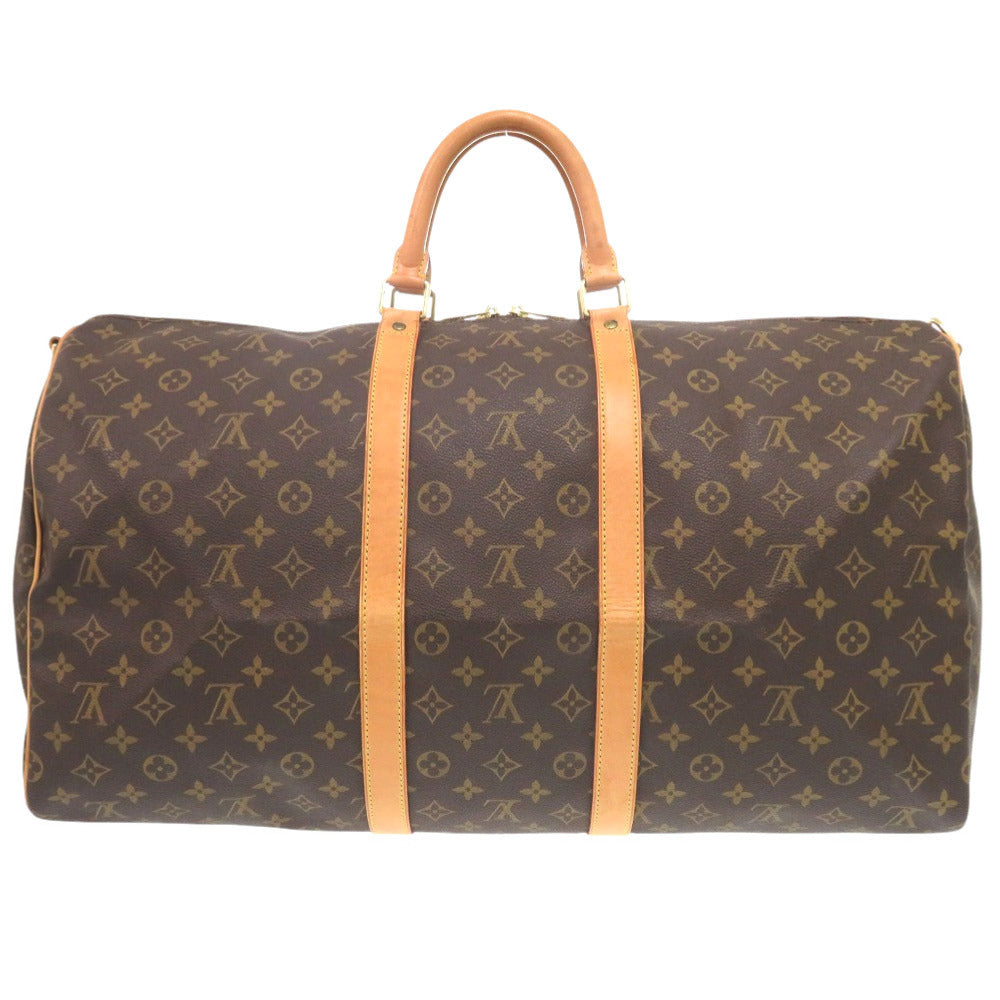 LOUIS VUITTON Boston Duffel bag Monogram canvas Brown Monogram Keepall bandouliere55
