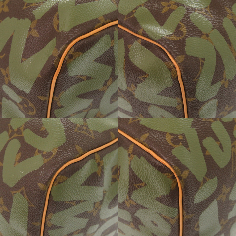 LOUIS VUITTON Boston Duffel bag Monogram canvas khaki Monogram graffiti Keepall 50 mens