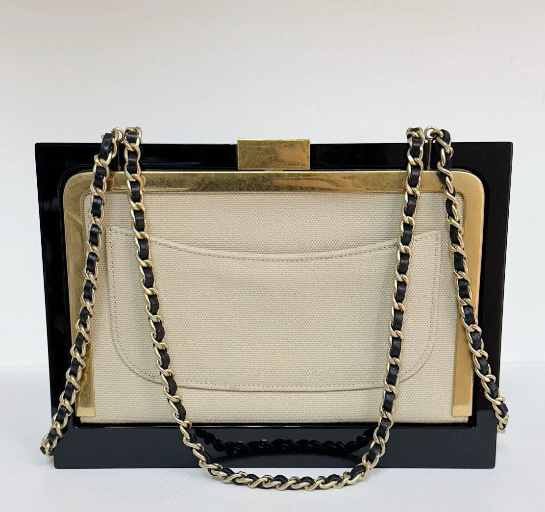 Chanel Black Priv e Collection Runway Frame Bag 1951 holo