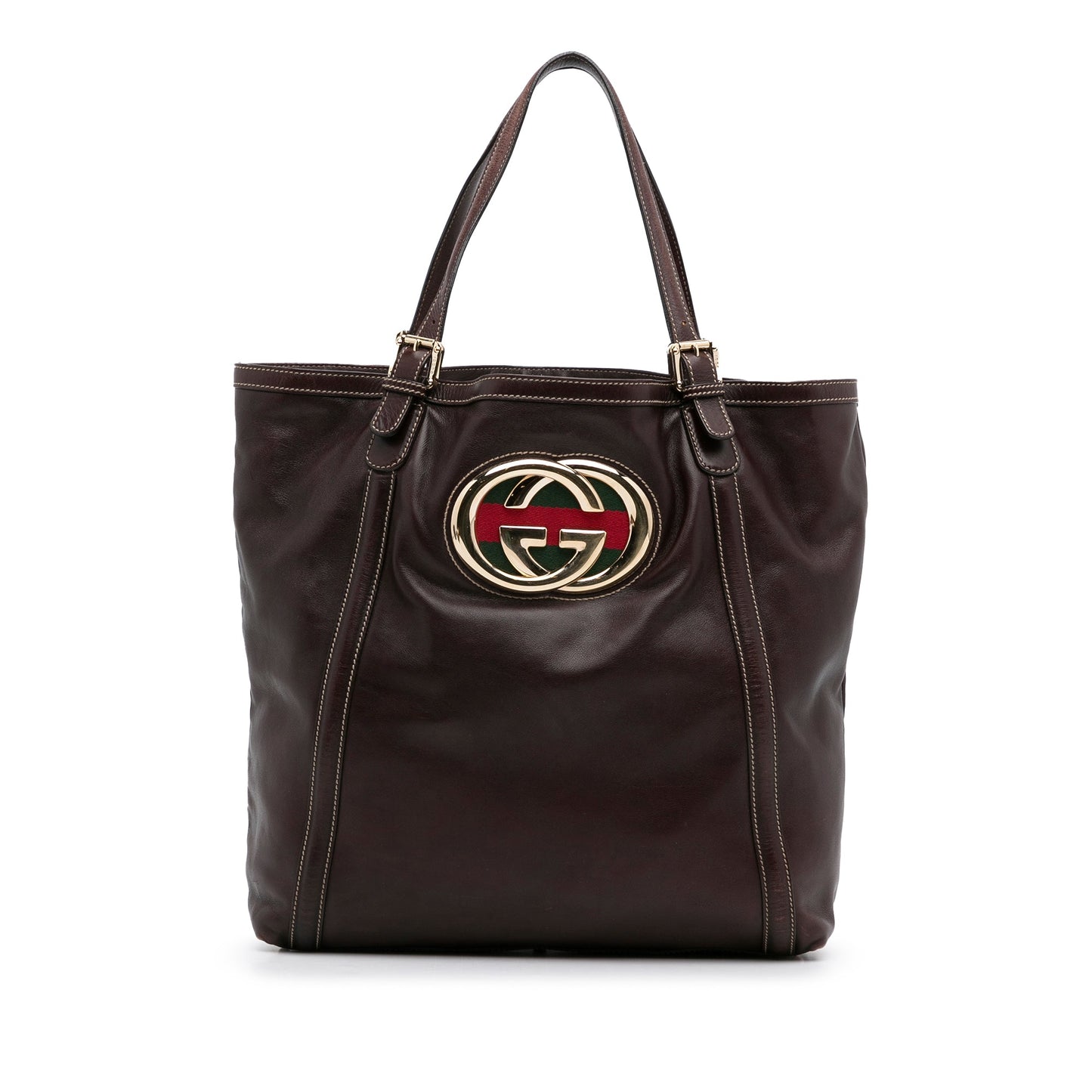 Gucci Brown Leather Tote Style 5