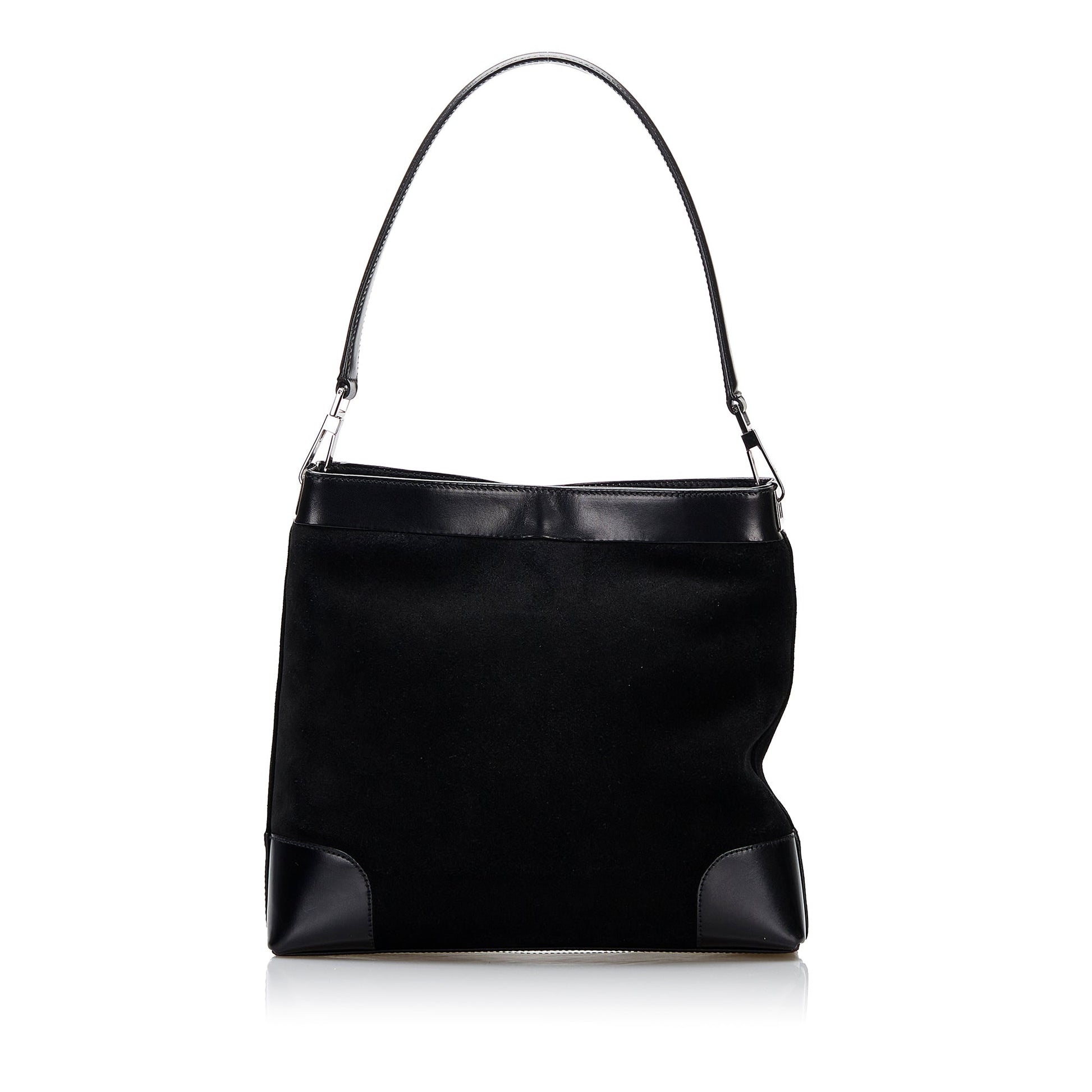 Gucci Web Leather Suede Shoulder Bag